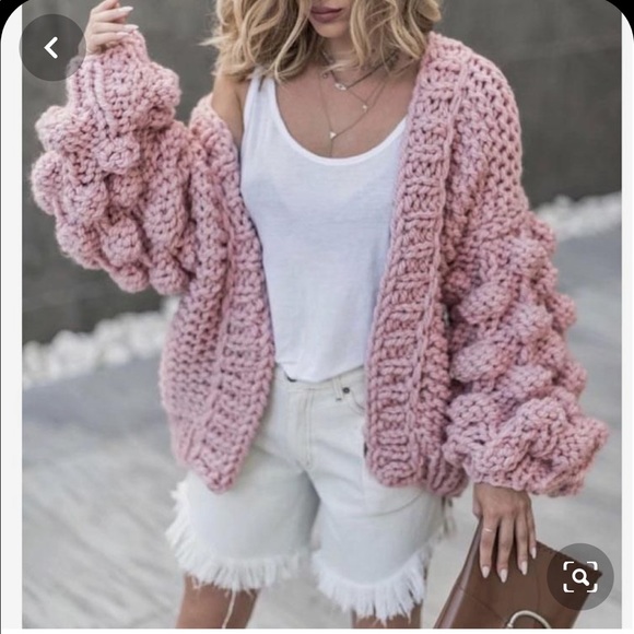 pink bubble cardigan